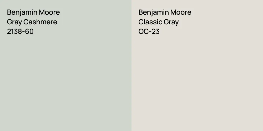 Benjamin Moore Gray Cashmere vs. Benjamin Moore Classic Gray