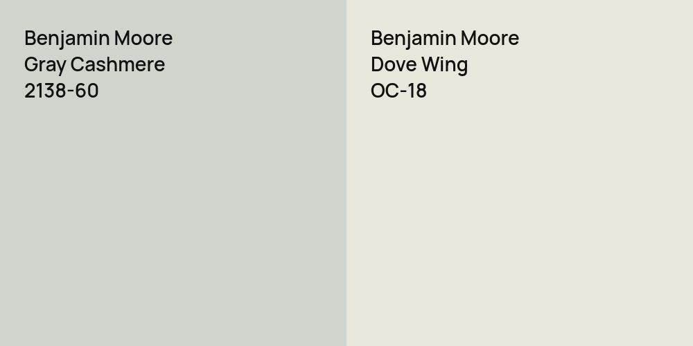 Benjamin Moore Gray Cashmere vs. Benjamin Moore Dove Wing