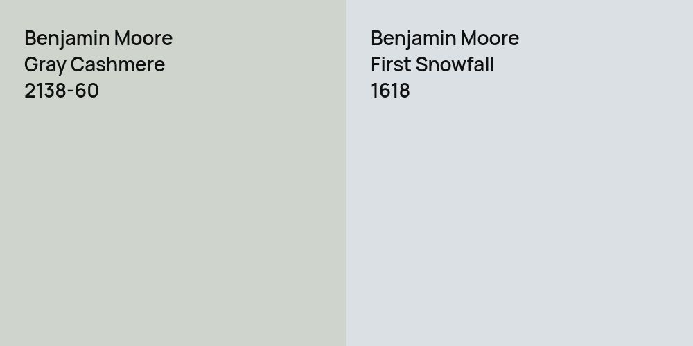 Benjamin Moore Gray Cashmere vs. Benjamin Moore First Snowfall