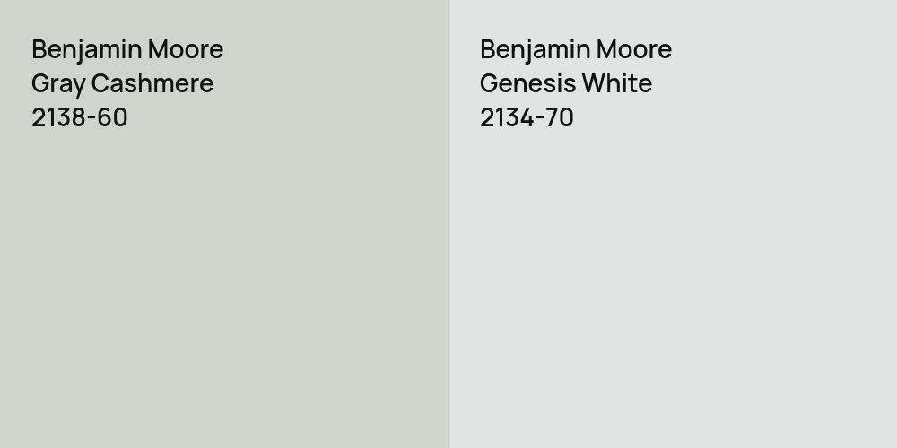 Benjamin Moore Gray Cashmere vs. Benjamin Moore Genesis White