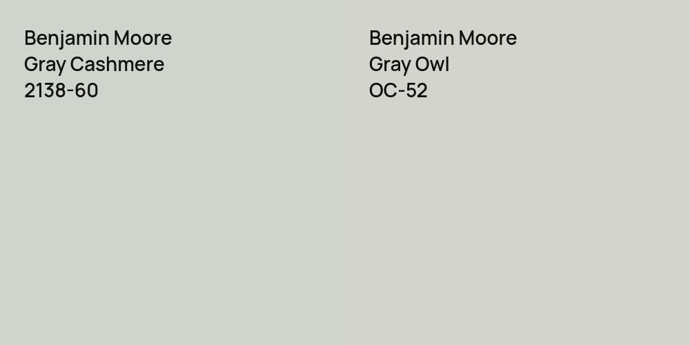 Benjamin Moore Gray Cashmere vs. Benjamin Moore Gray Owl