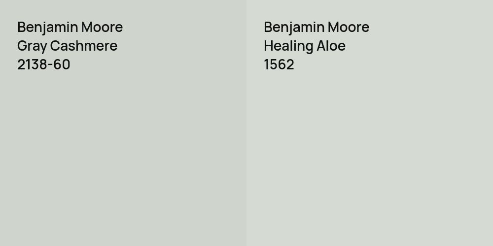 Benjamin Moore Gray Cashmere vs. Benjamin Moore Healing Aloe