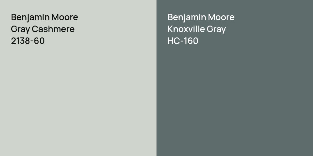 Benjamin Moore Gray Cashmere vs. Benjamin Moore Knoxville Gray