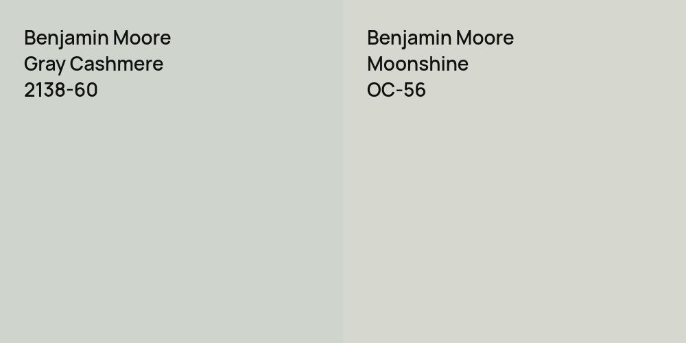 Benjamin Moore Gray Cashmere vs. Benjamin Moore Moonshine