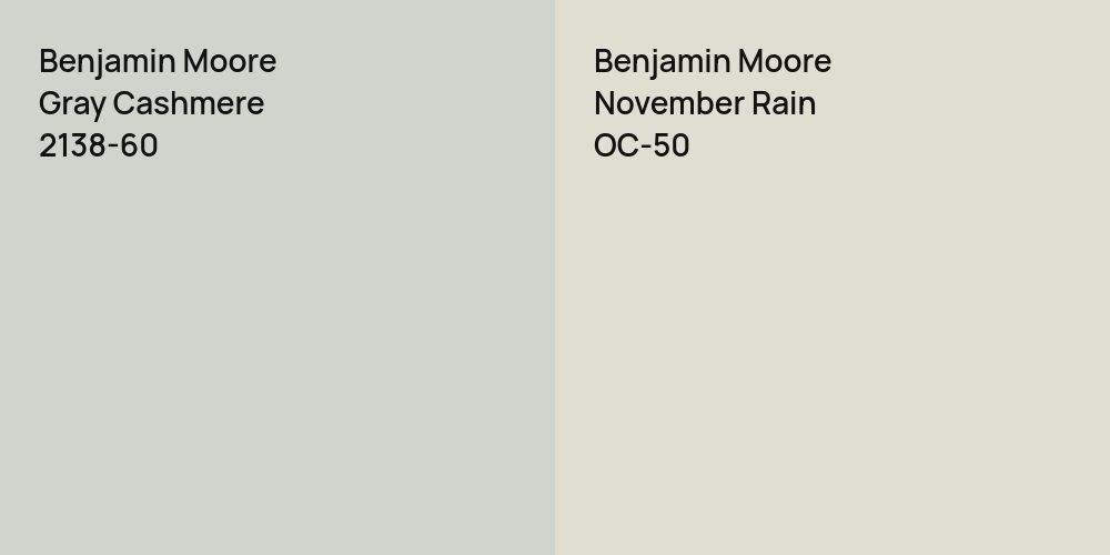 Benjamin Moore Gray Cashmere vs. Benjamin Moore November Rain