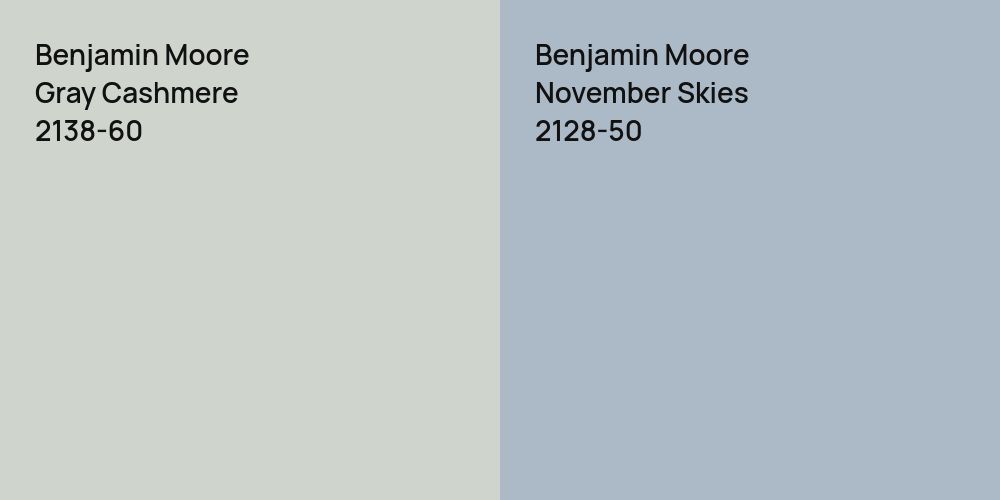 Benjamin Moore Gray Cashmere vs. Benjamin Moore November Skies