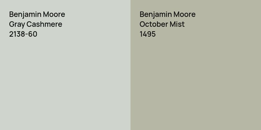 Benjamin Moore Gray Cashmere vs. Benjamin Moore October Mist