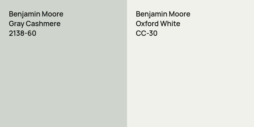 Benjamin Moore Gray Cashmere vs. Benjamin Moore Oxford White