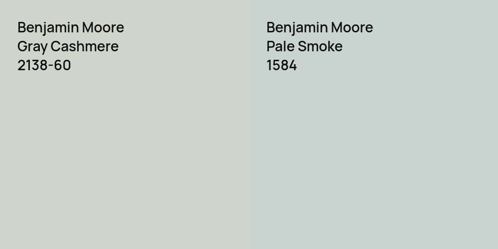 Benjamin Moore Gray Cashmere vs. Benjamin Moore Pale Smoke