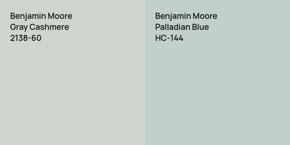 Benjamin Moore Gray Cashmere vs. Benjamin Moore Palladian Blue