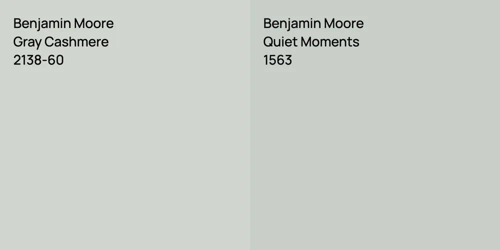 Benjamin Moore Gray Cashmere vs. Benjamin Moore Quiet Moments