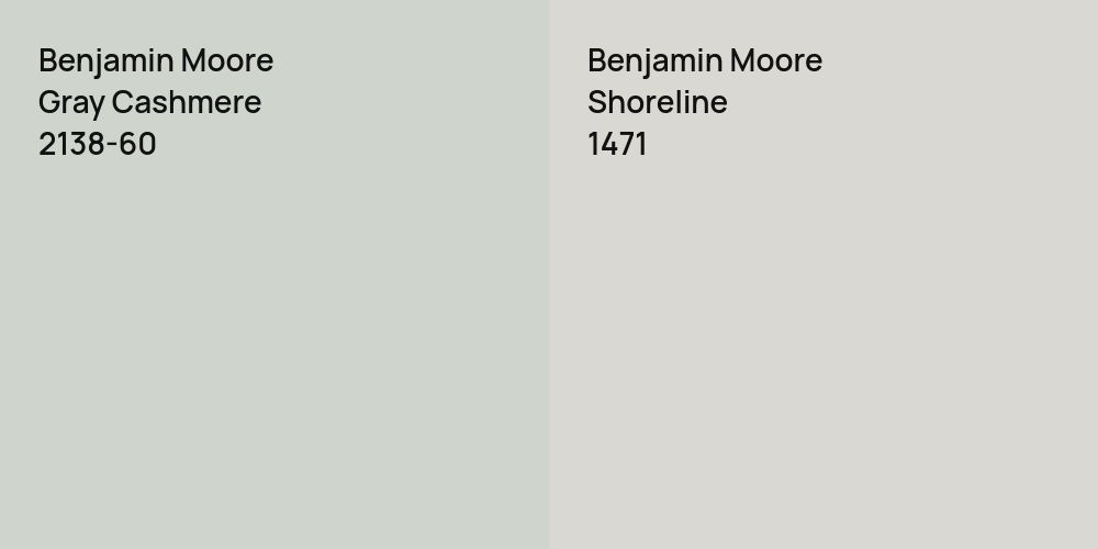 Benjamin Moore Gray Cashmere vs. Benjamin Moore Shoreline