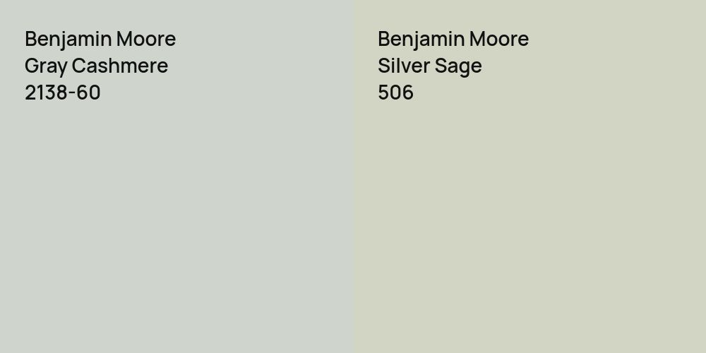 Benjamin Moore Gray Cashmere vs. Benjamin Moore Silver Sage