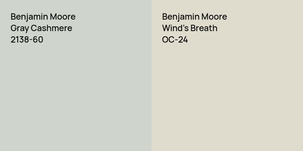 Benjamin Moore Gray Cashmere vs. Benjamin Moore Wind's Breath