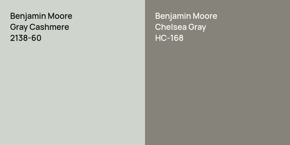 Benjamin Moore Gray Cashmere vs. Benjamin Moore Chelsea Gray