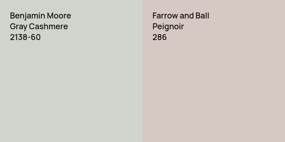 Benjamin Moore Gray Cashmere vs. Farrow and Ball Peignoir