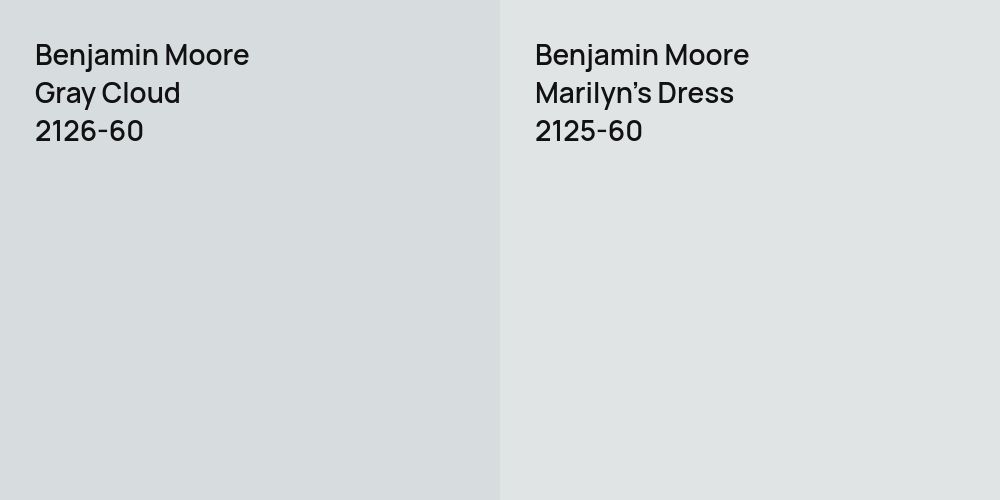 Benjamin Moore Gray Cloud vs. Benjamin Moore Marilyn's Dress