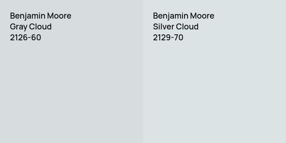 Benjamin Moore Gray Cloud vs. Benjamin Moore Silver Cloud