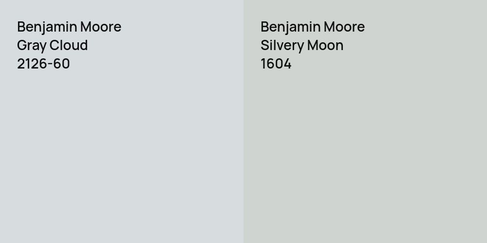 Benjamin Moore Gray Cloud vs. Benjamin Moore Silvery Moon