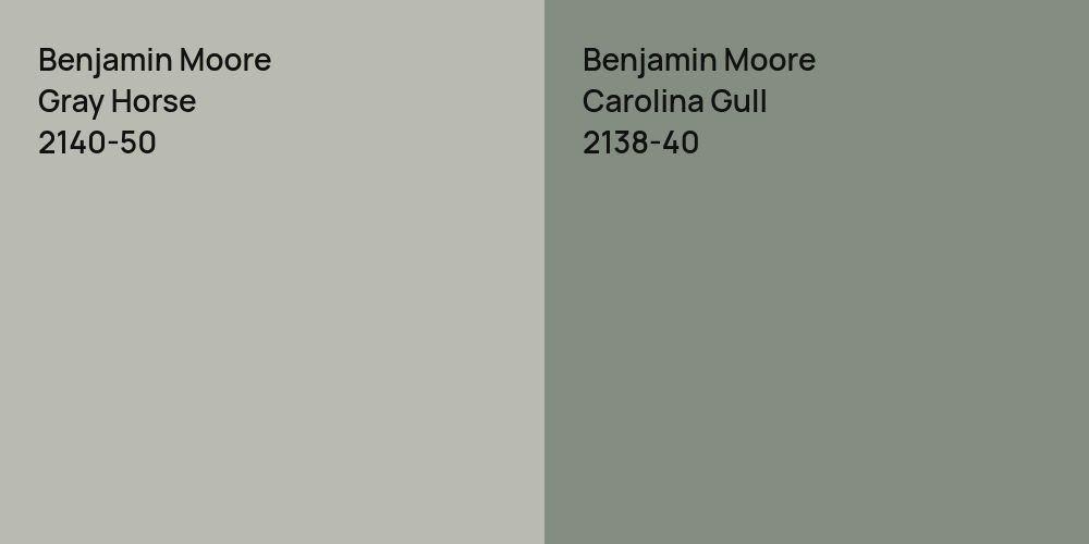 Benjamin Moore Gray Horse vs. Benjamin Moore Carolina Gull