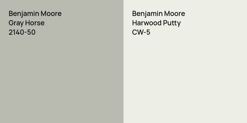 Benjamin Moore Gray Horse vs. Benjamin Moore Harwood Putty