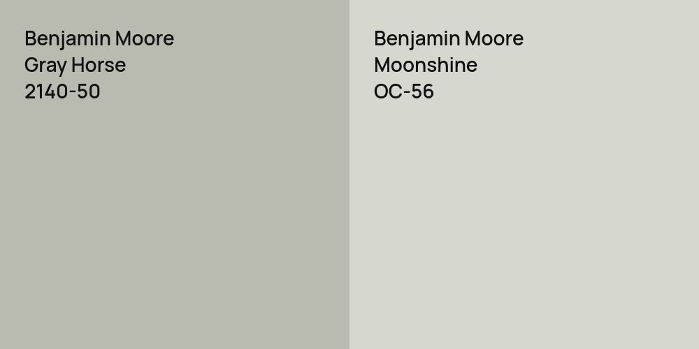 Benjamin Moore Gray Horse vs. Benjamin Moore Moonshine