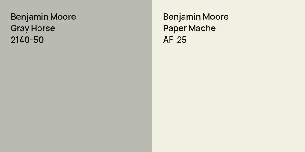 Benjamin Moore Gray Horse vs. Benjamin Moore Paper Mache