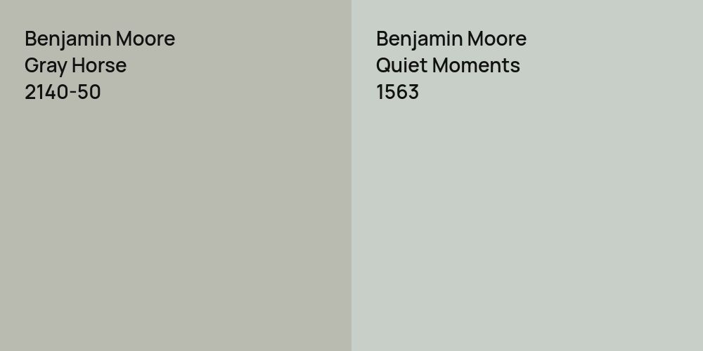 Benjamin Moore Gray Horse vs. Benjamin Moore Quiet Moments