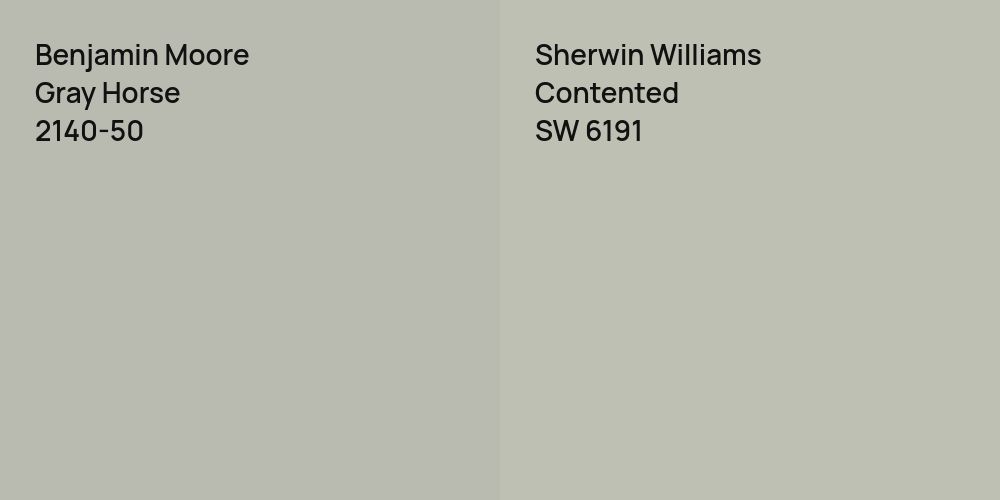 Benjamin Moore Gray Horse vs. Sherwin Williams Contented