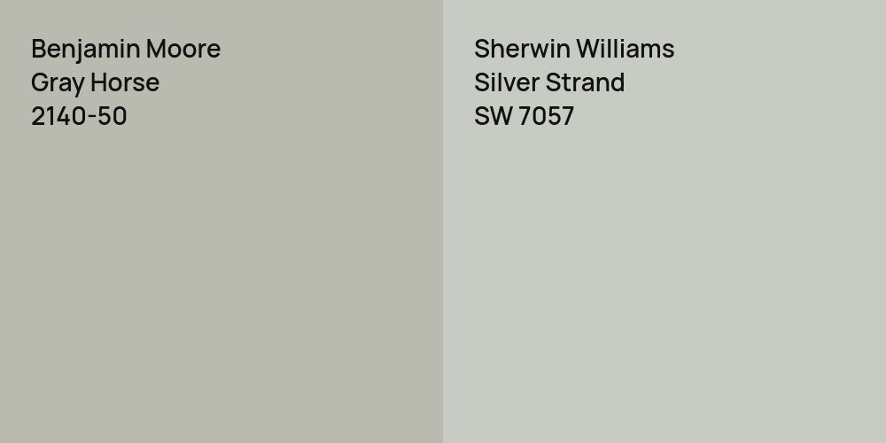 Benjamin Moore Gray Horse vs. Sherwin Williams Silver Strand