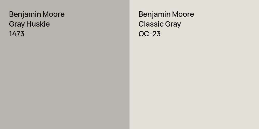 Benjamin Moore Gray Huskie vs. Benjamin Moore Classic Gray