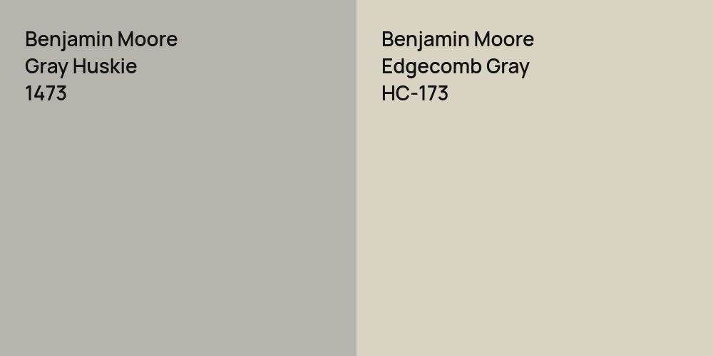 Benjamin Moore Gray Huskie vs. Benjamin Moore Edgecomb Gray