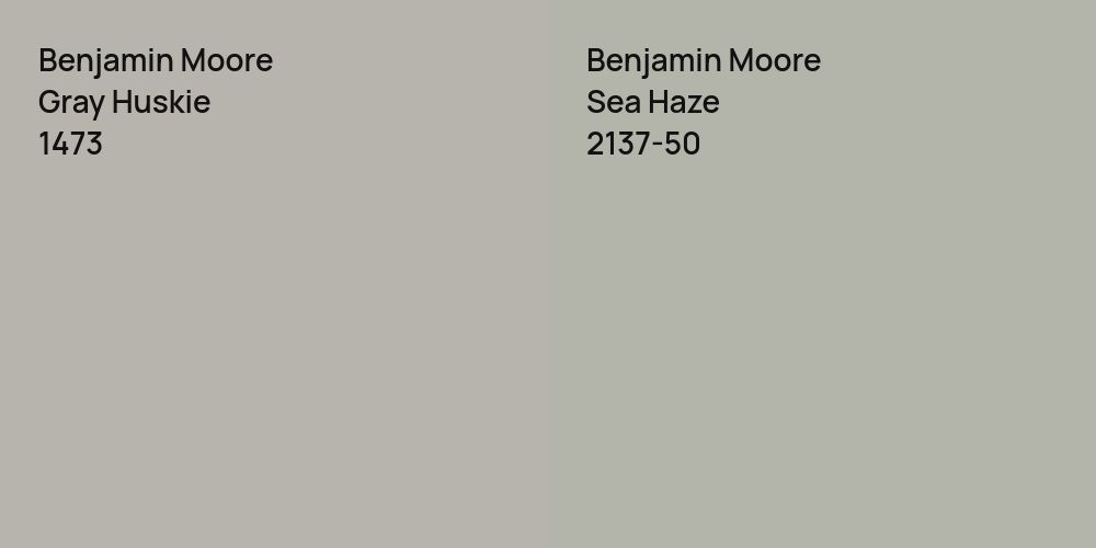 Benjamin Moore Gray Huskie vs. Benjamin Moore Sea Haze