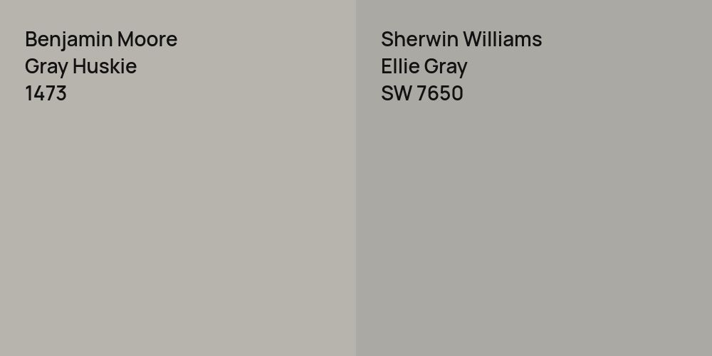 Benjamin Moore Gray Huskie vs. Sherwin Williams Ellie Gray