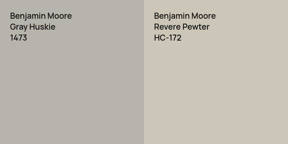 Benjamin Moore Gray Huskie vs. Benjamin Moore Revere Pewter