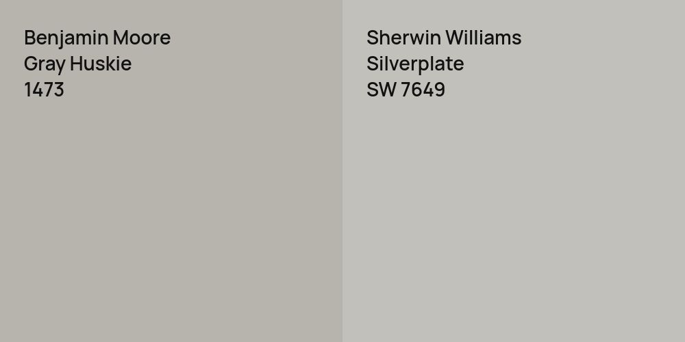 Benjamin Moore Gray Huskie vs. Sherwin Williams Silverplate