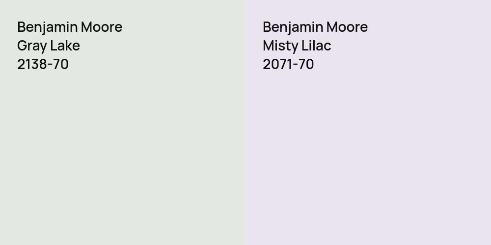 Benjamin Moore Gray Lake vs. Benjamin Moore Misty Lilac