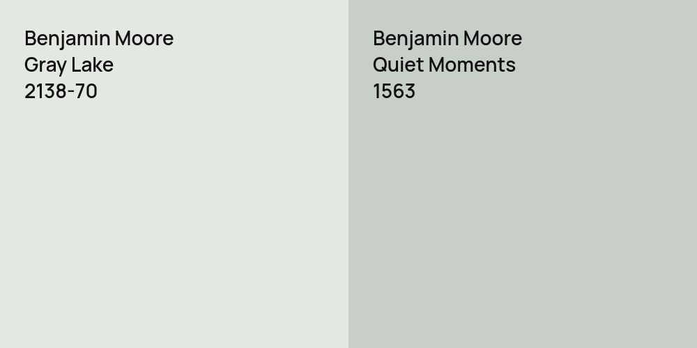 Benjamin Moore Gray Lake vs. Benjamin Moore Quiet Moments