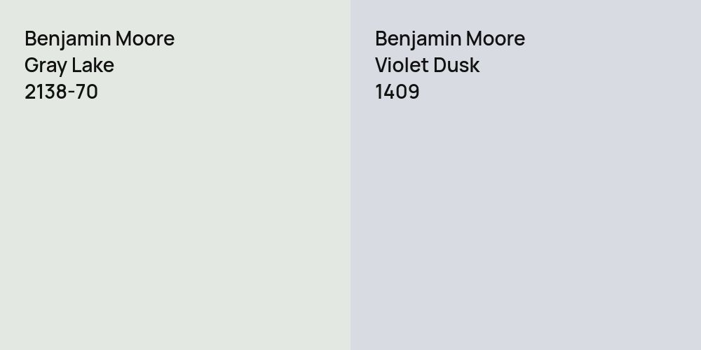 Benjamin Moore Gray Lake vs. Benjamin Moore Violet Dusk