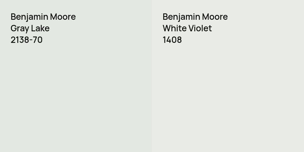 Benjamin Moore Gray Lake vs. Benjamin Moore White Violet