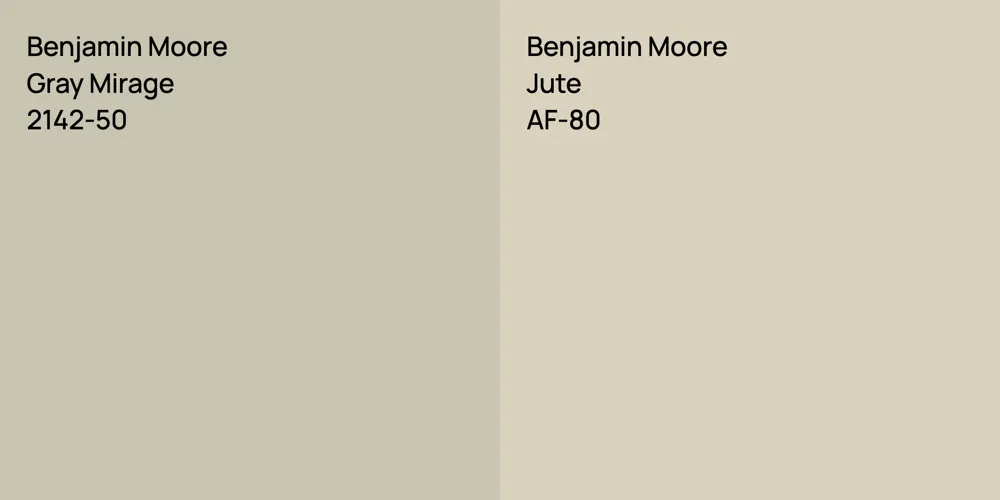 Benjamin Moore Gray Mirage vs. Benjamin Moore Jute