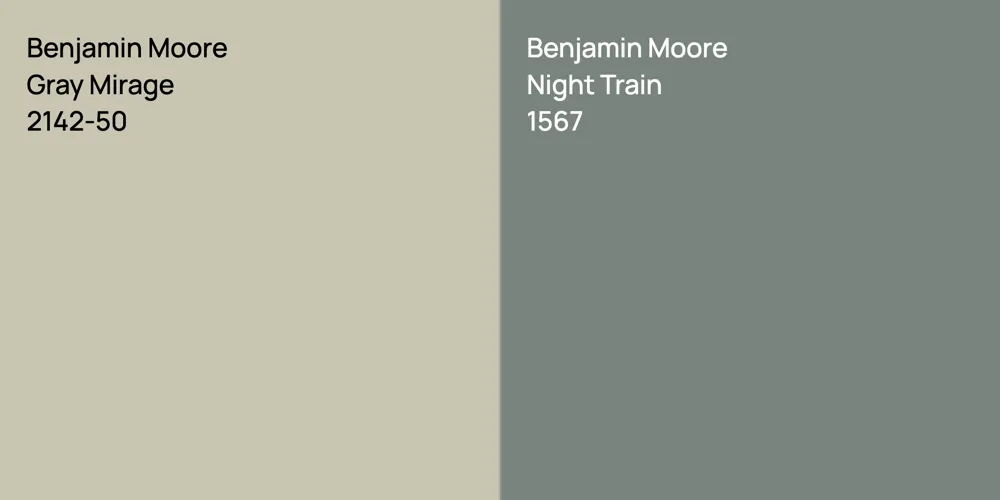 Benjamin Moore Gray Mirage vs. Benjamin Moore Night Train