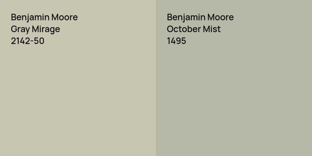 Benjamin Moore Gray Mirage vs. Benjamin Moore October Mist