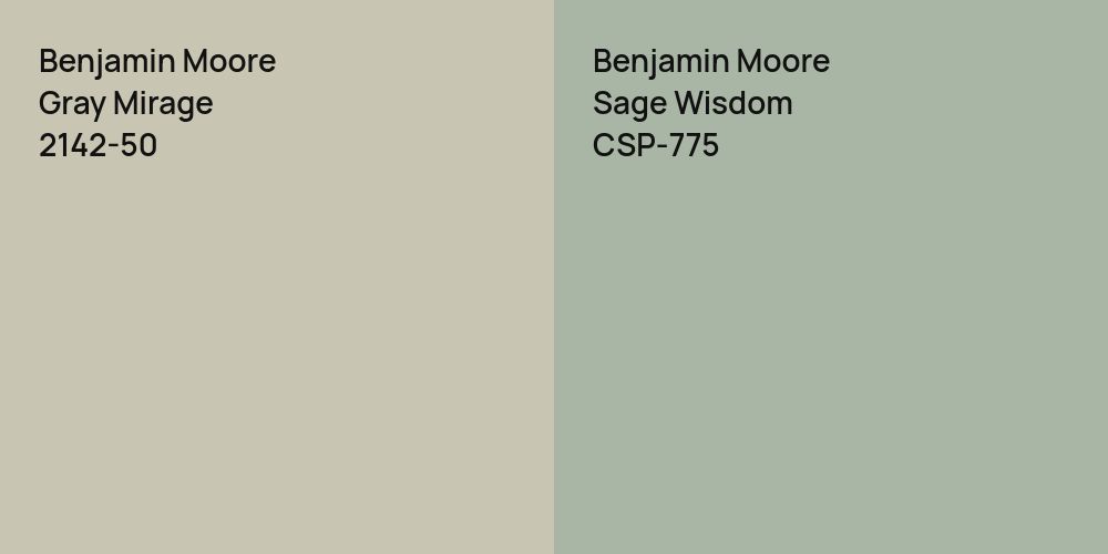 Benjamin Moore Gray Mirage vs. Benjamin Moore Sage Wisdom