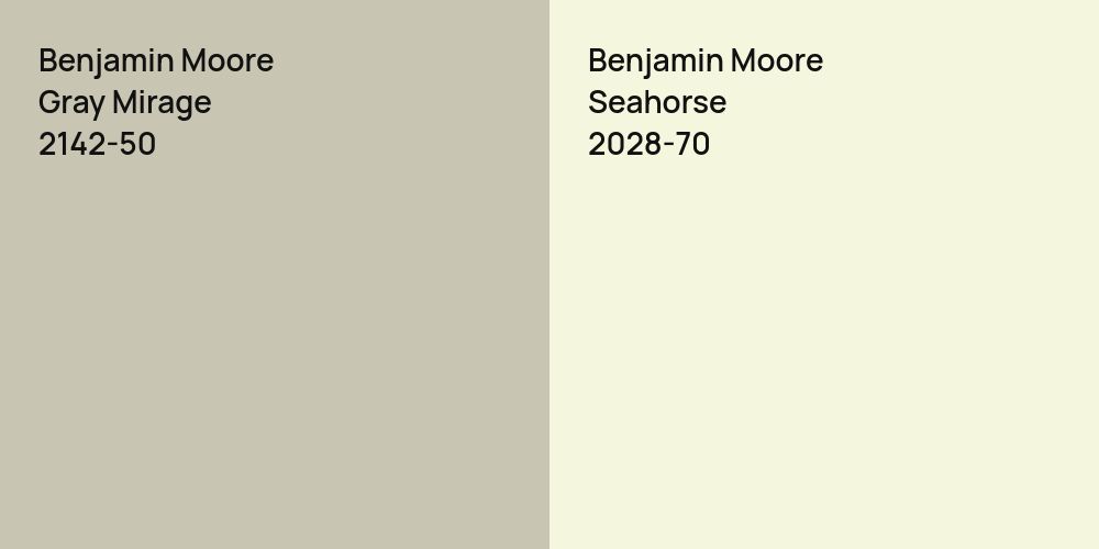 Benjamin Moore Gray Mirage vs. Benjamin Moore Seahorse