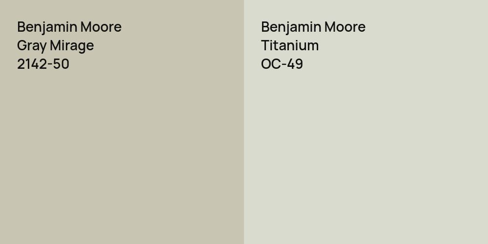 Benjamin Moore Gray Mirage vs. Benjamin Moore Titanium