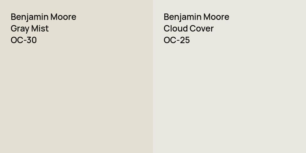 Benjamin Moore Gray Mist vs. Benjamin Moore Cloud Cover