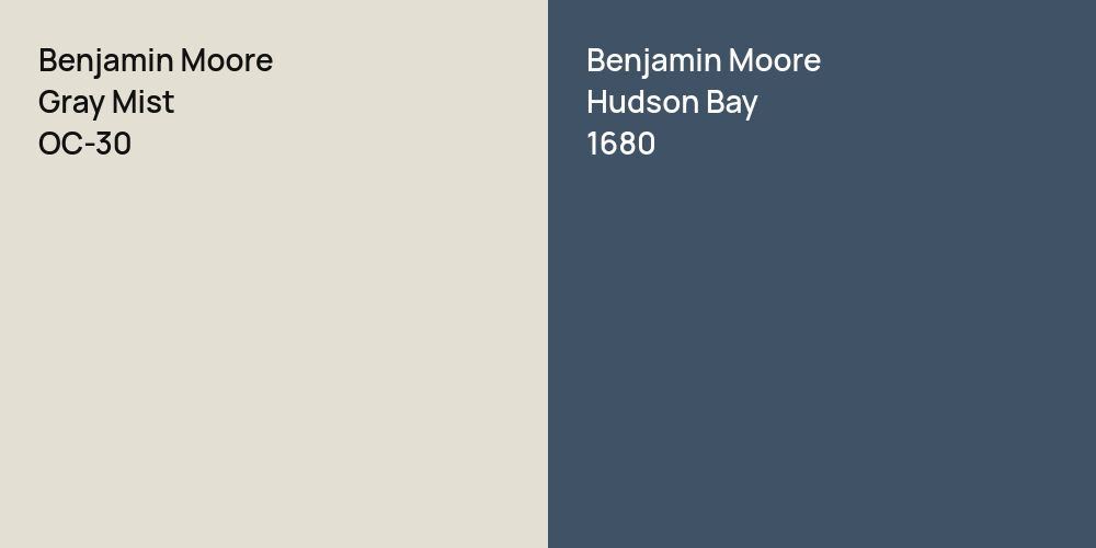 Benjamin Moore Gray Mist vs. Benjamin Moore Hudson Bay