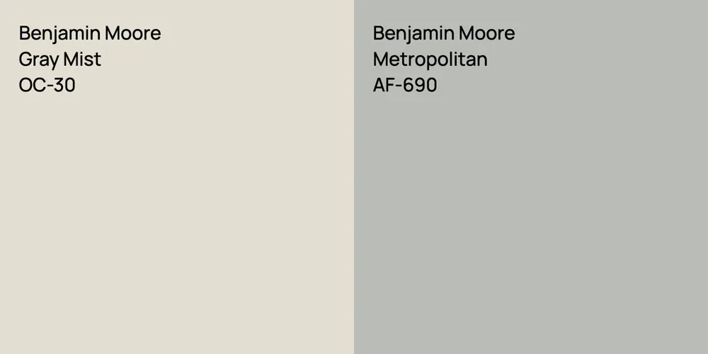 Benjamin Moore Gray Mist vs. Benjamin Moore Metropolitan