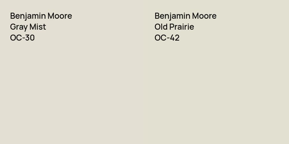 Benjamin Moore Gray Mist vs. Benjamin Moore Old Prairie